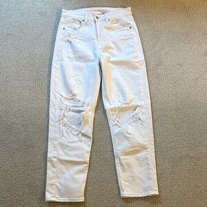 American Eagle White Distressed Jeans